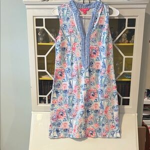 Lilly Pulitzer Tropical Print Mini Dress - Blue and Pink